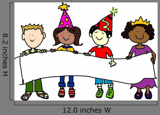 Party Hat Kids with Wall Decal