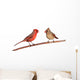 Two Cardinals Wall Decal
