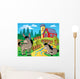 Country Scene with Red Wall Decal Design 5