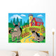 Country Scene with Red Wall Decal Design 5