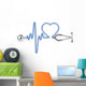 Stethoscope and Silhouette Heart Wall Decal