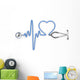 Stethoscope and Silhouette Heart Wall Decal