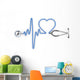 Stethoscope and Silhouette Heart Wall Decal