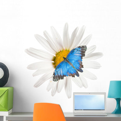 White Flowers Wall Decal shown on a wall
