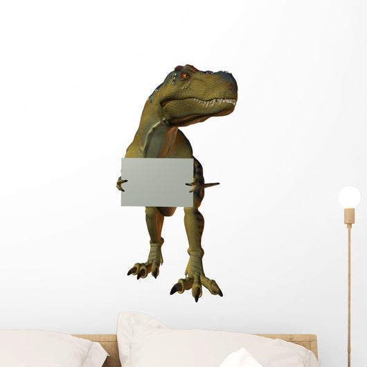 T Rex with Sign Wall Decal