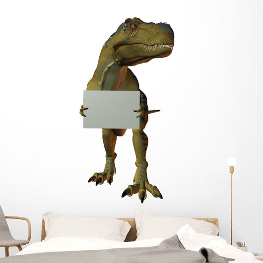 T Rex with Sign Wall Decal