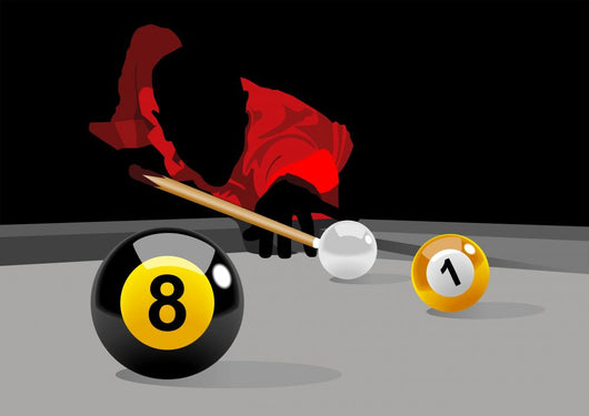 Illustration Man Playing Pool Wall Decal