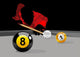 Illustration Man Playing Pool Wall Decal