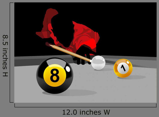 Illustration Man Playing Pool Wall Decal