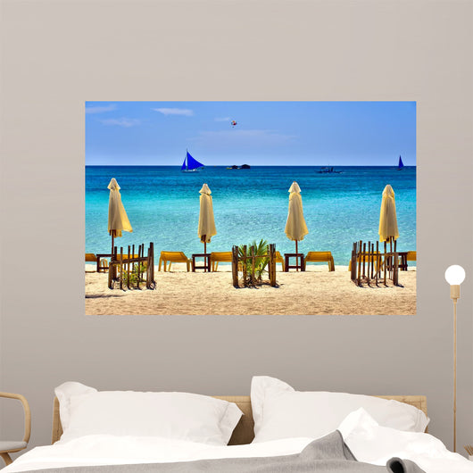 Beach Scene with Sail Wall Decal