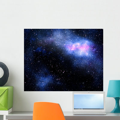 Starry Deep Outer Space Wall Decal Design 2 shown on a wall
