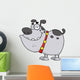 Gray Dog Cartoon Character Wall Decal