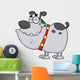 Gray Dog Cartoon Character Wall Decal