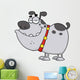 Gray Dog Cartoon Character Wall Decal