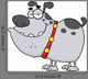 Gray Dog Cartoon Character Wall Decal