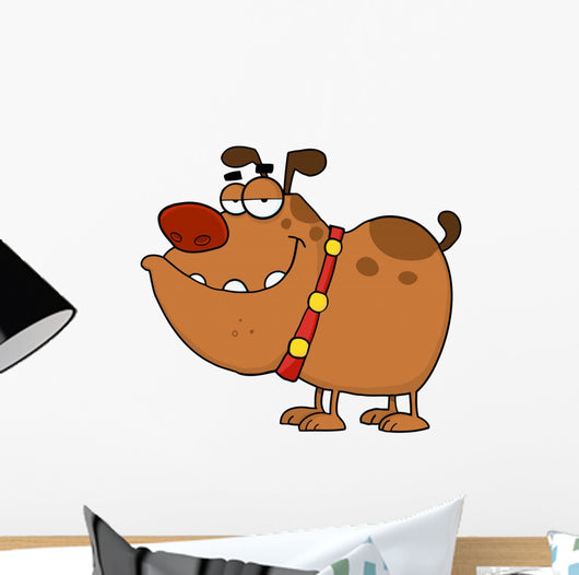 Happy Dog Cartoon Character Wall Decal