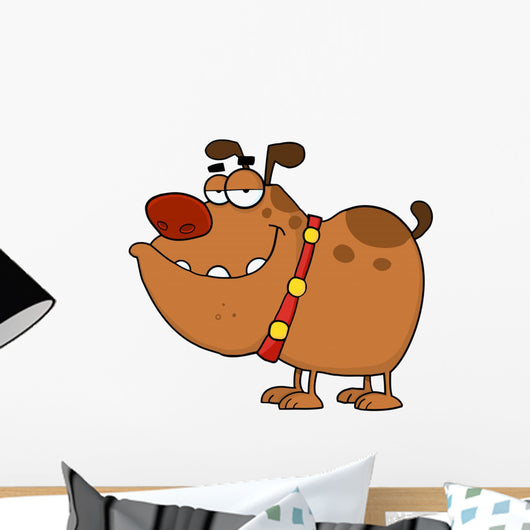 Happy Dog Cartoon Character Wall Decal