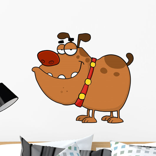 Happy Dog Cartoon Character Wall Decal