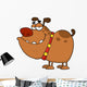 Happy Dog Cartoon Character Wall Decal
