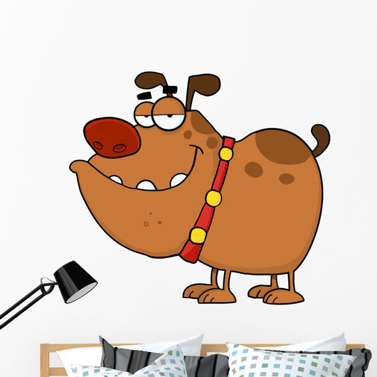 Happy Dog Cartoon Character Wall Decal