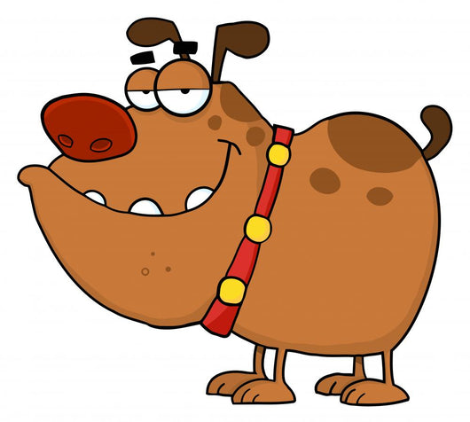 Happy Dog Cartoon Character Wall Decal