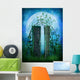 Enchanted Blue Door Garden Wall Decal