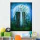 Enchanted Blue Door Garden Wall Decal