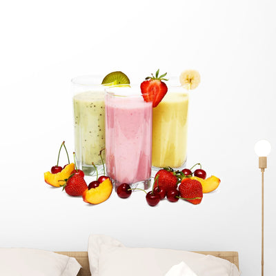 Fruit Smoothies Wall Decal shown on a wall