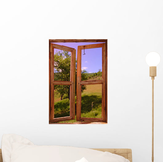 Landscape Seen through Window Wall Decal