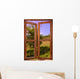 Landscape Seen through Window Wall Decal