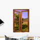 Landscape Seen through Window Wall Decal