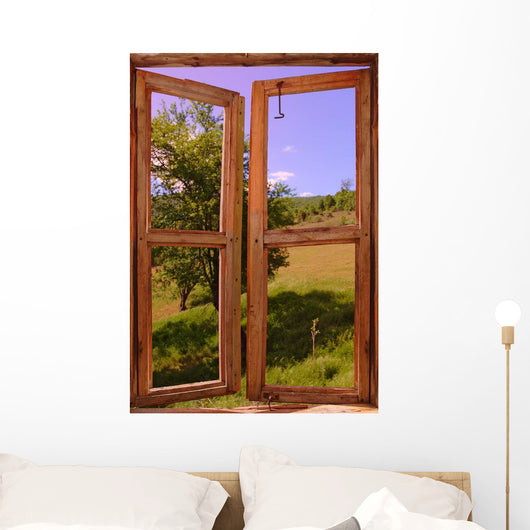 Landscape Seen through Window Wall Decal