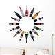 Wine Bottles Vortex over Wall Decal