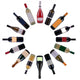 Wine Bottles Vortex over Wall Decal