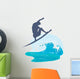 Silhouette Person Surfing Sea Wall Decal