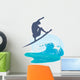 Silhouette Person Surfing Sea Wall Decal
