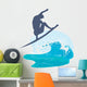 Silhouette Person Surfing Sea Wall Decal