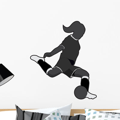 Women Soccer World Cup Wall Decal shown on a wall