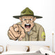 Cartoon Angry Army Drill Wall Decal