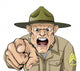 Cartoon Angry Army Drill Wall Decal
