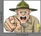 Cartoon Angry Army Drill Wall Decal