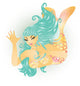 Beautiful Mermaid Vector Illustration Wall Decal
