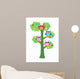Four Colorful Owls Sitting Wall Decal