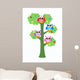 Four Colorful Owls Sitting Wall Decal