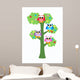 Four Colorful Owls Sitting Wall Decal