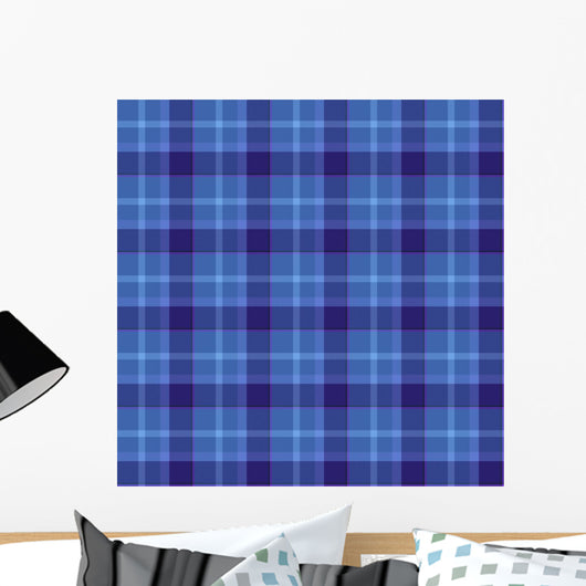 Blue Colored Tartan Seamless Wall Decal