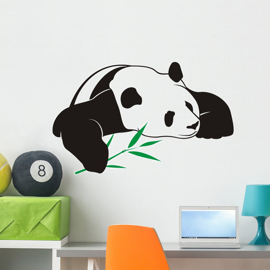 Panda with Bamboo Wall Decal