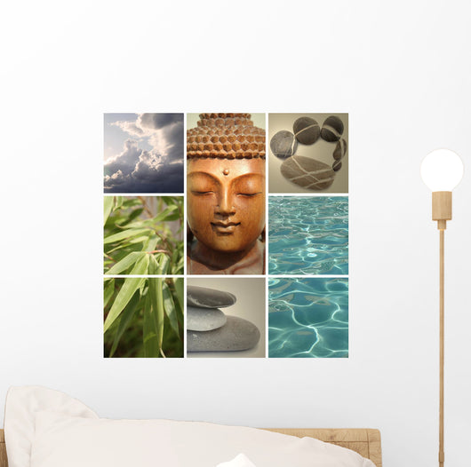 Zen Buddha Collage Wall Decal