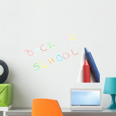 Wax Crayons Wall Decal shown on a wall