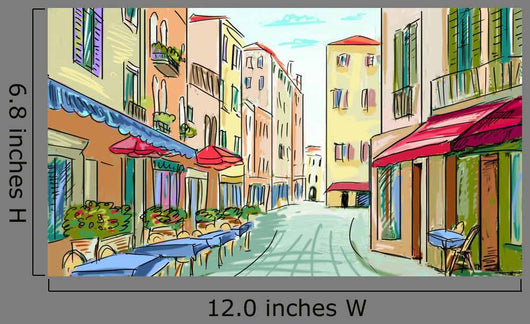 Street Facades Old Houses Wall Decal Design 2